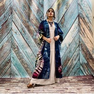 Handmade Tie Dye Maxi Dashi Kimono Duster One Size